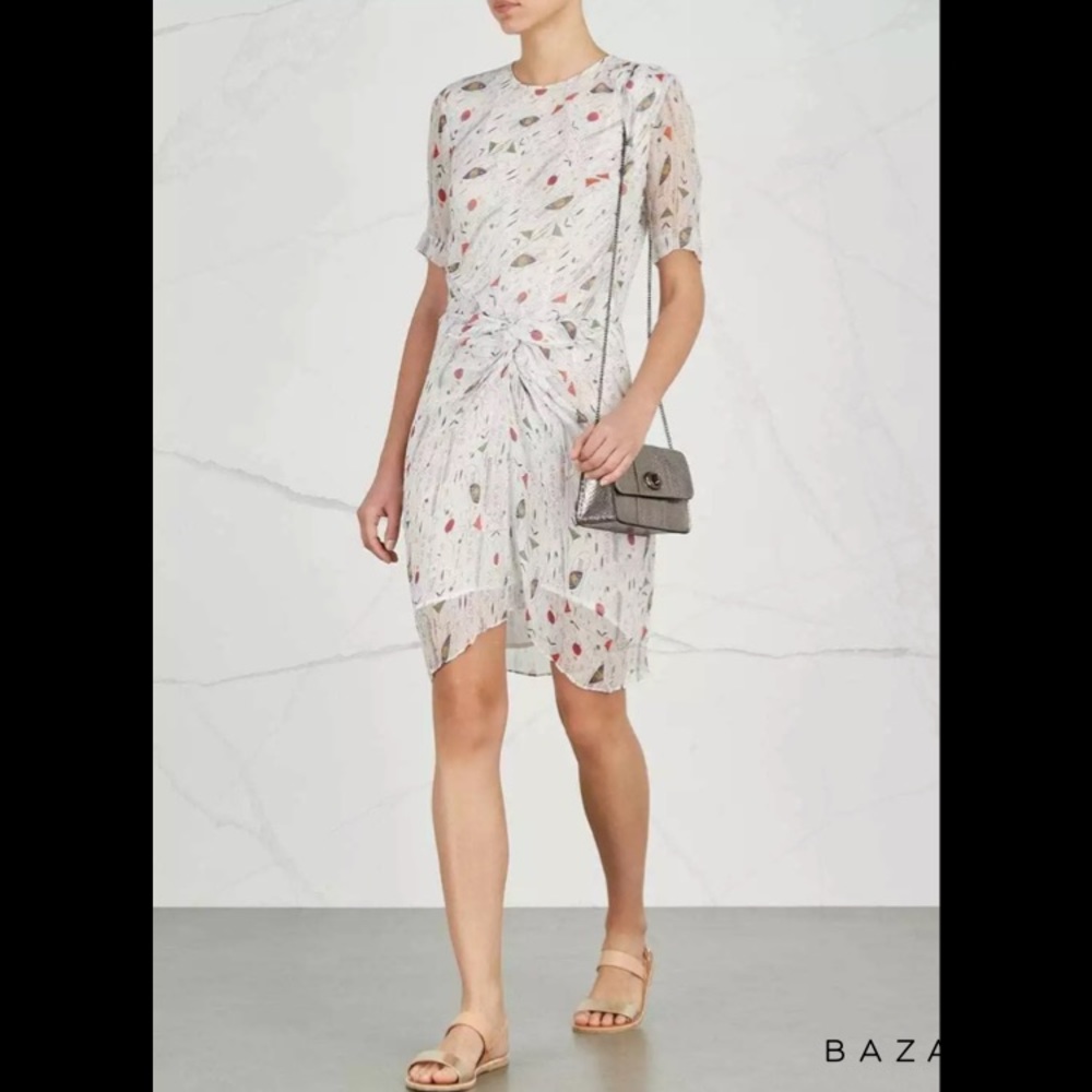 ISABEL MARANT ETOILE White Barden Silk Mini Dress - Picture 2 of 8